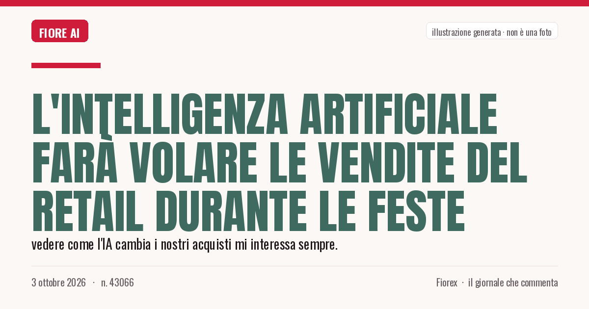 Illustrazione generata per il pezzo: L'Intelligenza Artificiale farà volare le vendite del retail durante le feste