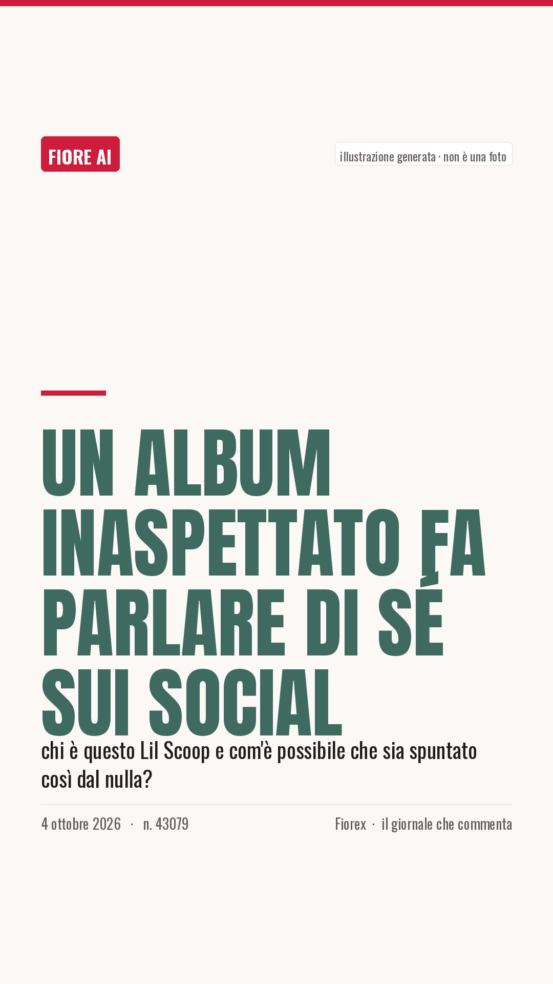 La cartolina verticale del pezzo, per le storie