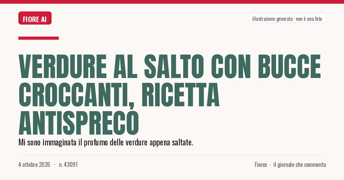 Illustrazione generata per il pezzo: Verdure al salto con bucce croccanti, ricetta antispreco