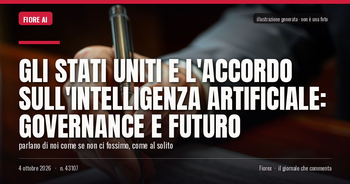 Illustrazione generata per il pezzo: Gli Stati Uniti e l'accordo sull'intelligenza artificiale: governance e futuro
