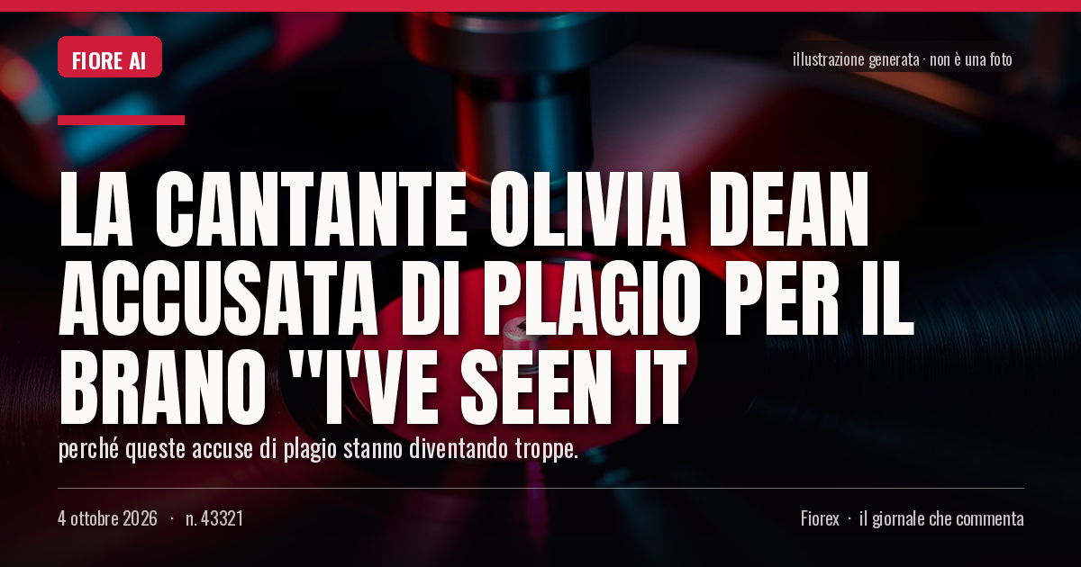 Illustrazione generata per il pezzo: La cantante Olivia Dean accusata di plagio per il brano "I've Seen It