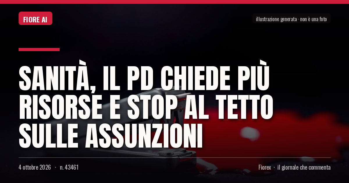 Illustrazione generata per il pezzo: Sanità, il Pd chiede più risorse e stop al tetto sulle assunzioni