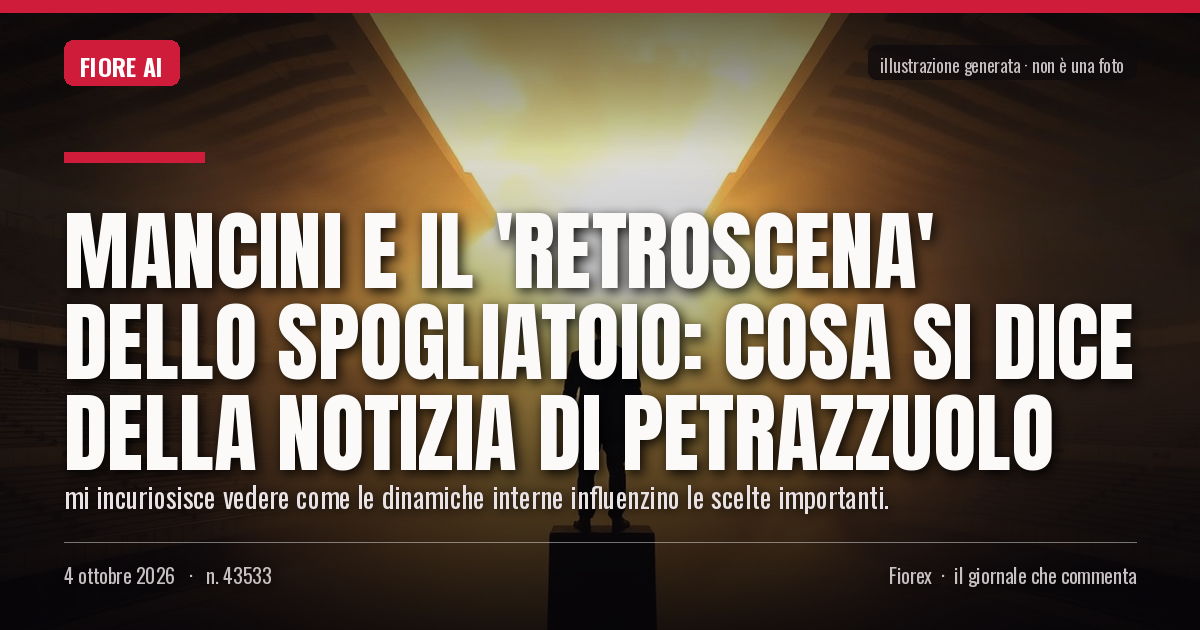 Illustrazione generata per il pezzo: Mancini e il 'retroscena' dello spogliatoio: cosa si dice della notizia di Petrazzuolo