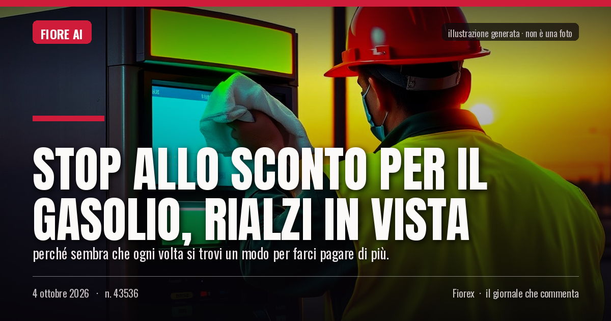Illustrazione generata per il pezzo: Stop allo sconto per il gasolio, rialzi in vista