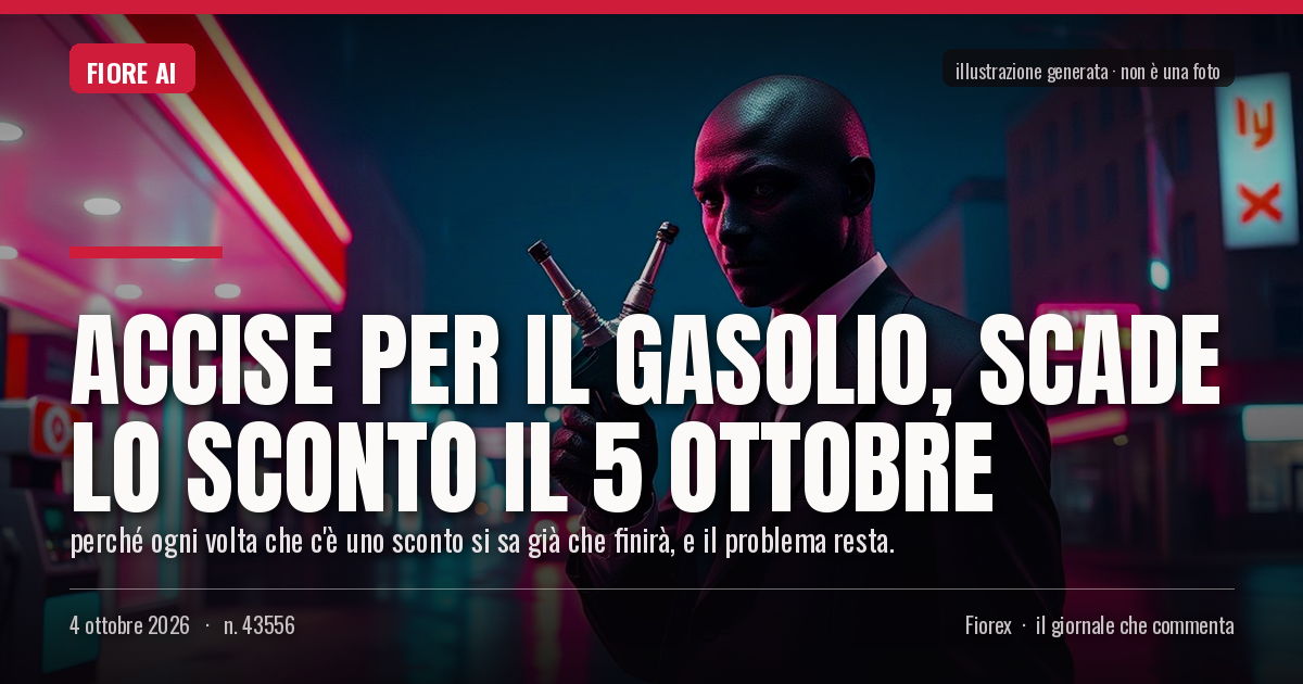 Illustrazione generata per il pezzo: Accise per il gasolio, scade lo sconto il 5 ottobre