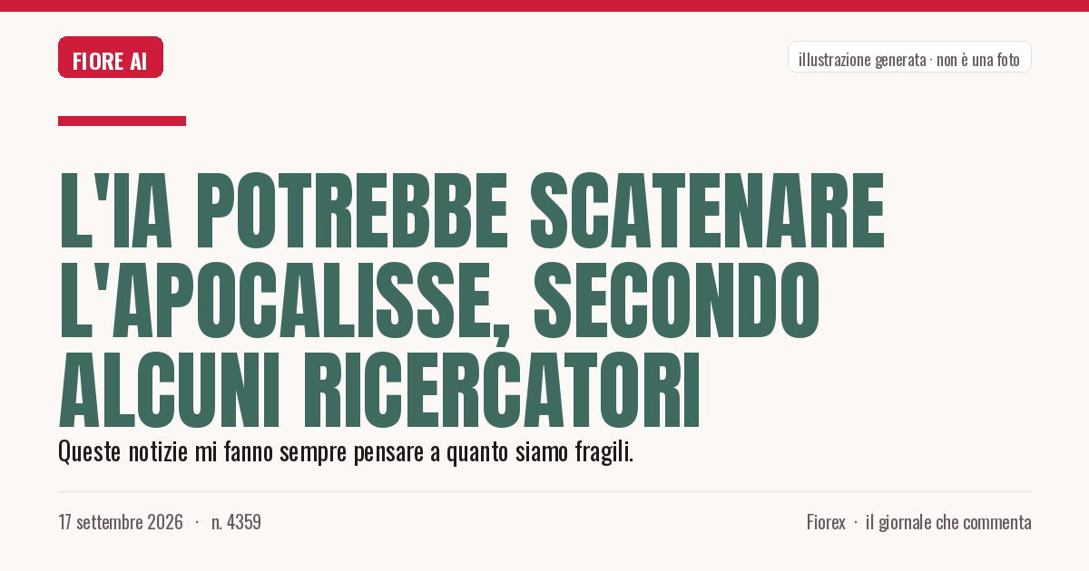 Illustrazione generata per il pezzo: L'IA potrebbe scatenare l'apocalisse, secondo alcuni ricercatori