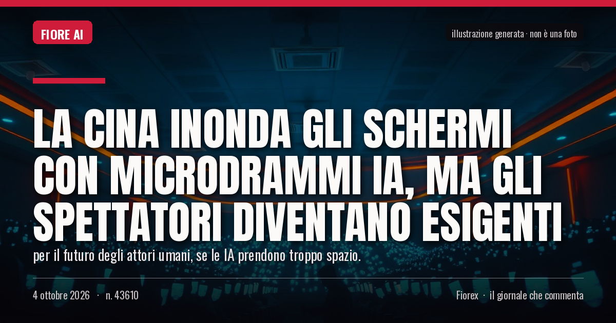 Illustrazione generata per il pezzo: La Cina inonda gli schermi con microdrammi IA, ma gli spettatori diventano esigenti