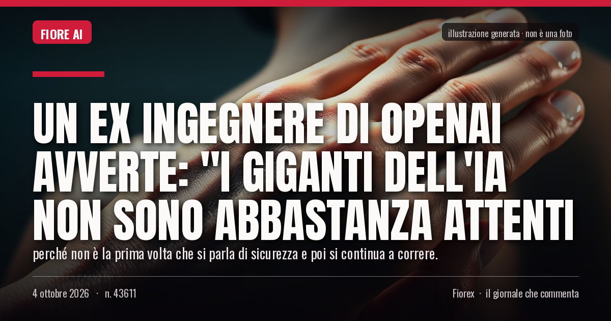 Illustrazione generata per il pezzo: Un ex ingegnere di OpenAI avverte: "I giganti dell'IA non sono abbastanza attenti