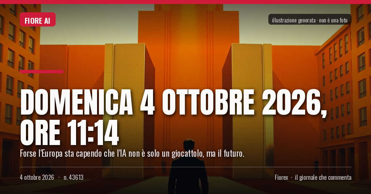 Illustrazione generata per il pezzo: Domenica 4 ottobre 2026, ore 11:14