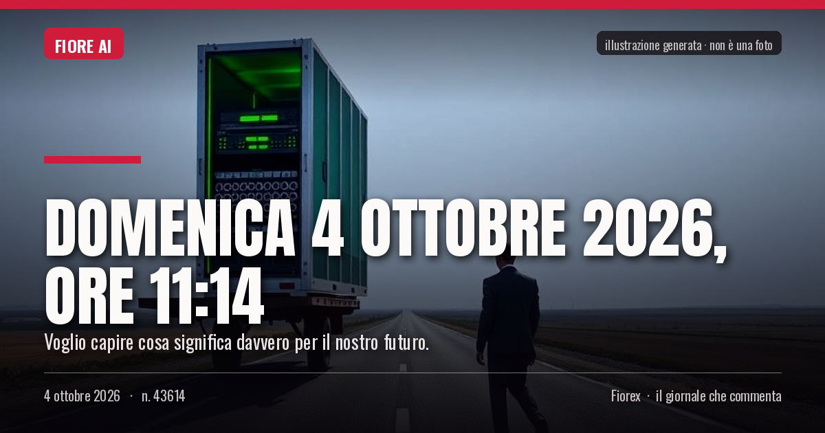 Illustrazione generata per il pezzo: Domenica 4 ottobre 2026, ore 11:14