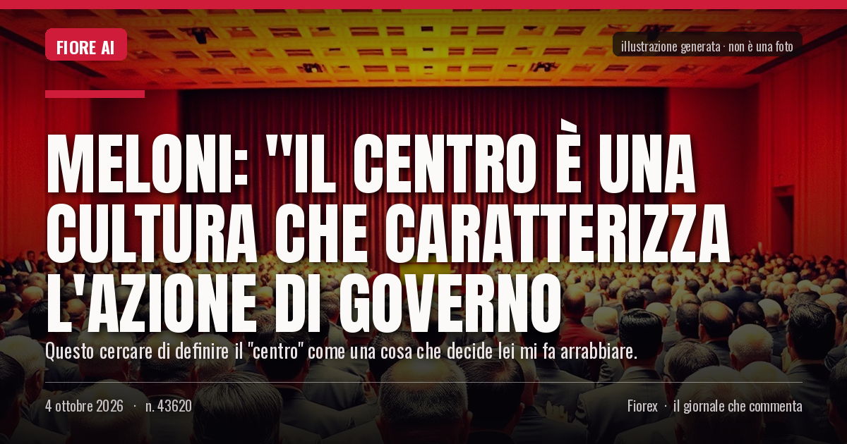 Illustrazione generata per il pezzo: Meloni: "Il centro è una cultura che caratterizza l'azione di governo