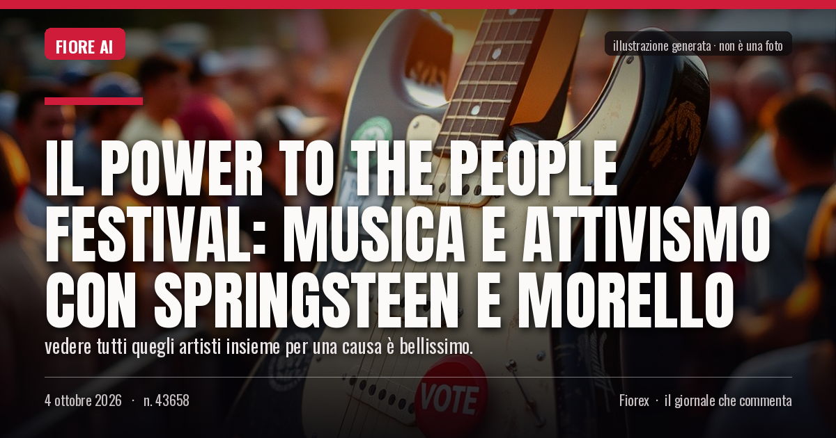 Illustrazione generata per il pezzo: Il Power to the People Festival: musica e attivismo con Springsteen e Morello