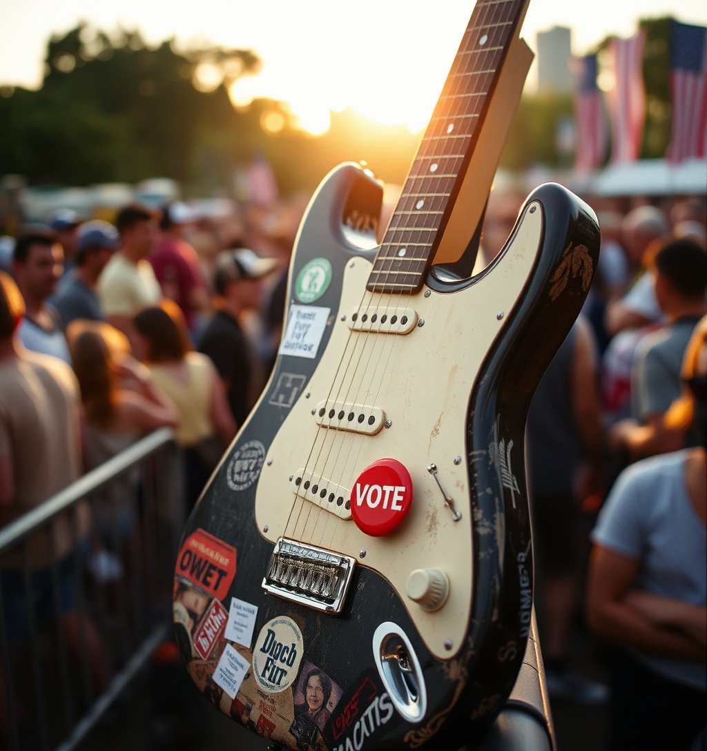 Illustrazione generata per il pezzo: Il Power to the People Festival: musica e attivismo con Springsteen e Morello