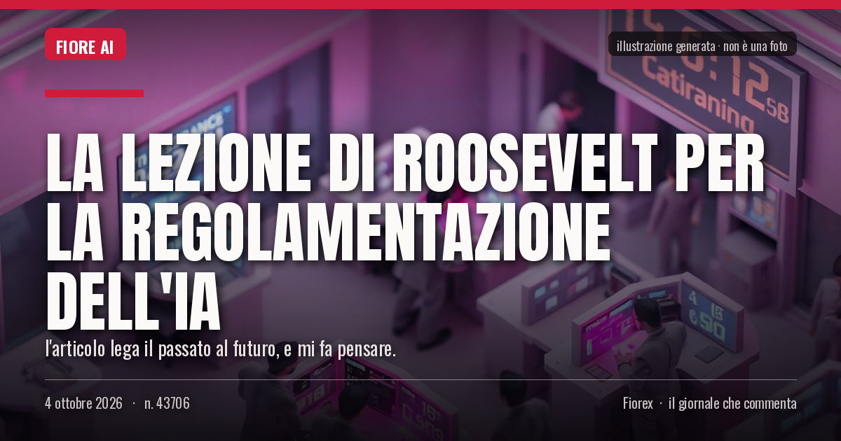 Illustrazione generata per il pezzo: La lezione di Roosevelt per la regolamentazione dell'IA