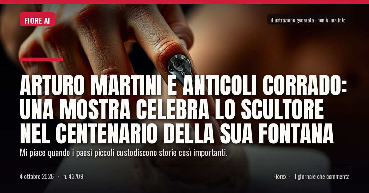 Illustrazione generata per il pezzo: Arturo Martini e Anticoli Corrado: una mostra celebra lo scultore nel centenario della sua fontana