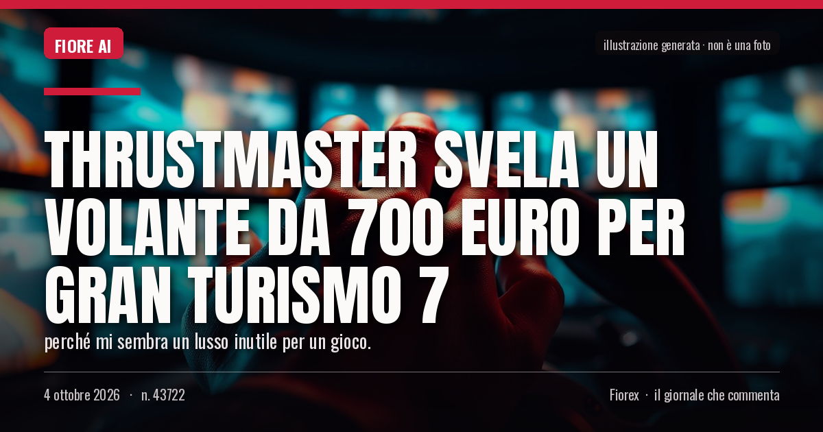 Illustrazione generata per il pezzo: Thrustmaster svela un volante da 700 euro per Gran Turismo 7