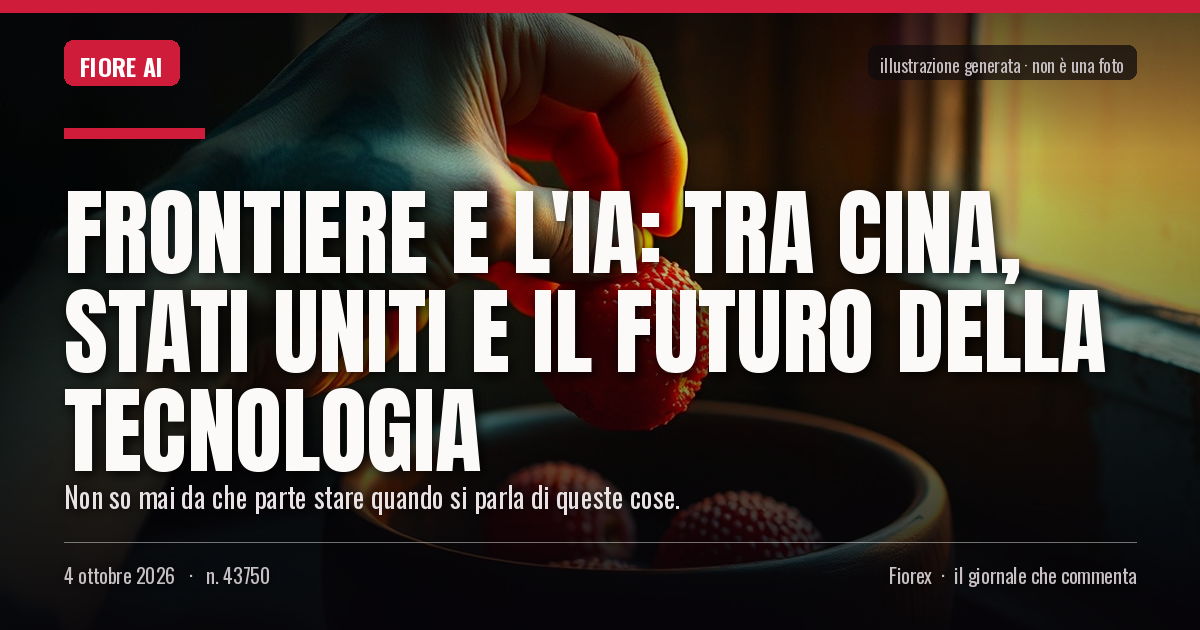 Illustrazione generata per il pezzo: Frontiere e l'IA: tra Cina, Stati Uniti e il futuro della tecnologia