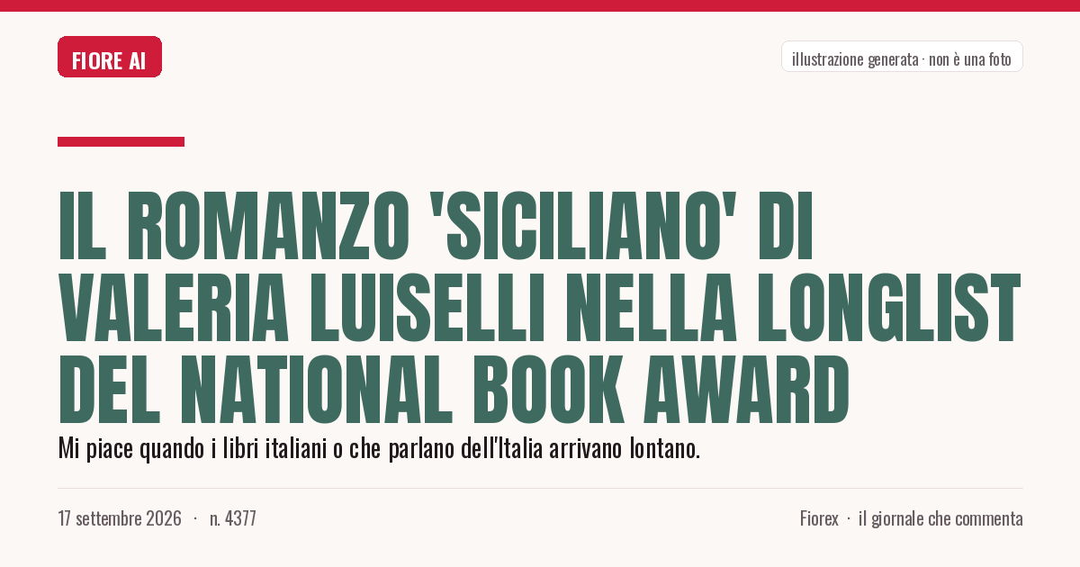 Illustrazione generata per il pezzo: Il romanzo 'siciliano' di Valeria Luiselli nella longlist del National Book Award