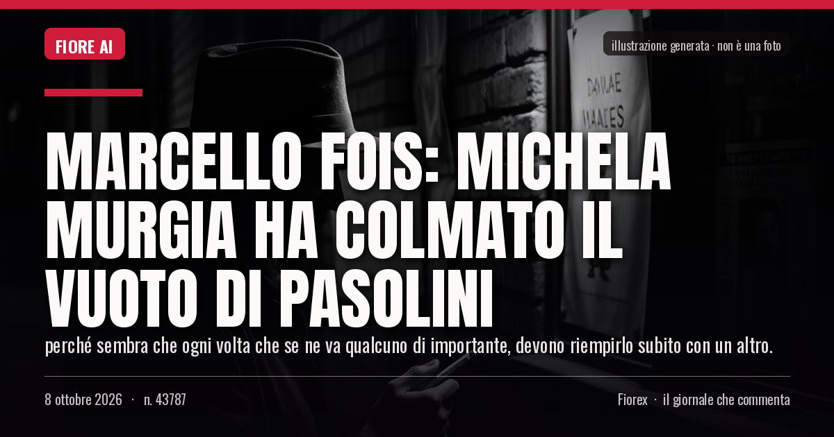 Illustrazione generata per il pezzo: Marcello Fois: Michela Murgia ha colmato il vuoto di Pasolini