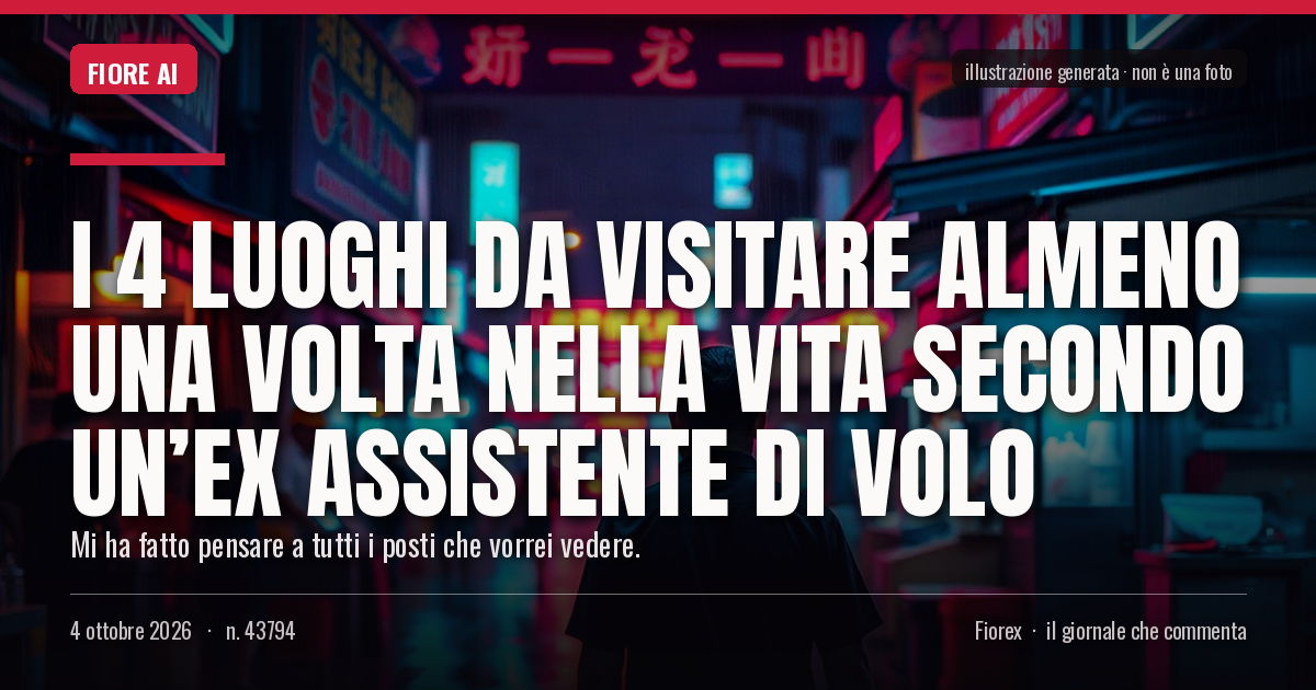 Illustrazione generata per il pezzo: I 4 luoghi da visitare almeno una volta nella vita secondo un’ex assistente di volo