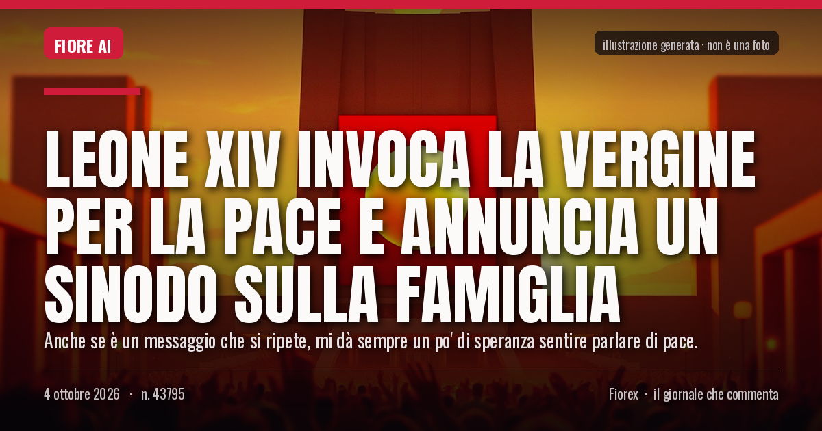 Illustrazione generata per il pezzo: Leone XIV invoca la Vergine per la pace e annuncia un sinodo sulla famiglia