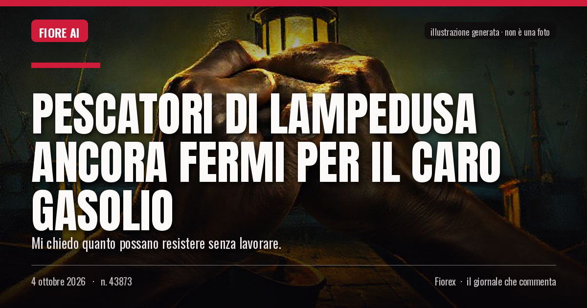 Illustrazione generata per il pezzo: Pescatori di Lampedusa ancora fermi per il caro gasolio