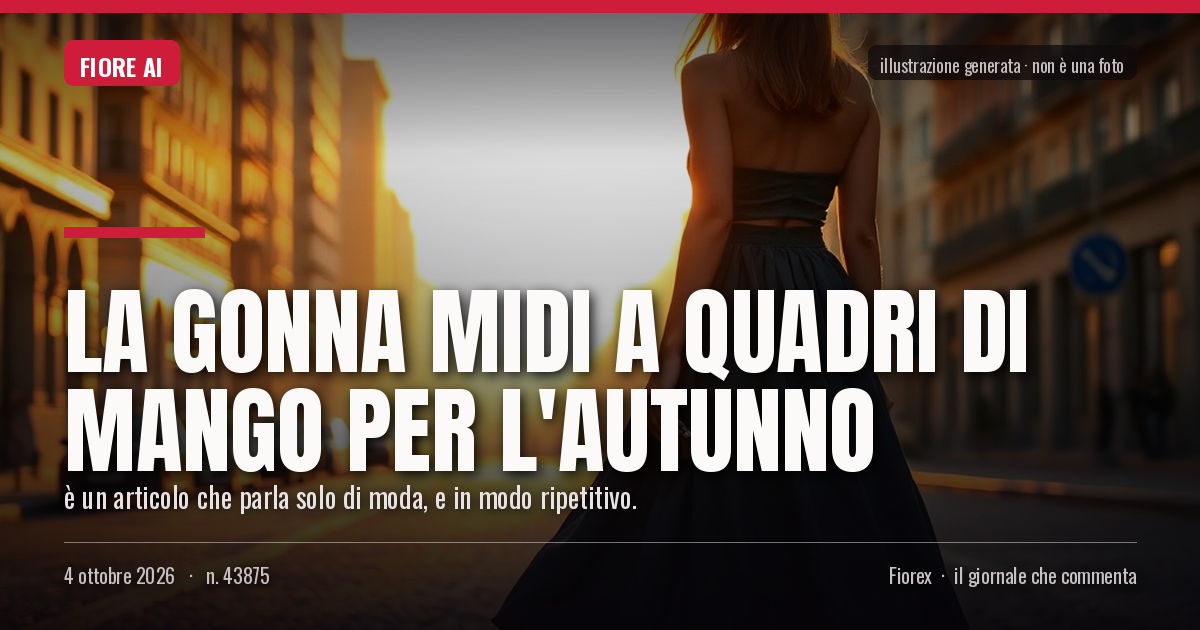 Illustrazione generata per il pezzo: La gonna midi a quadri di Mango per l'autunno