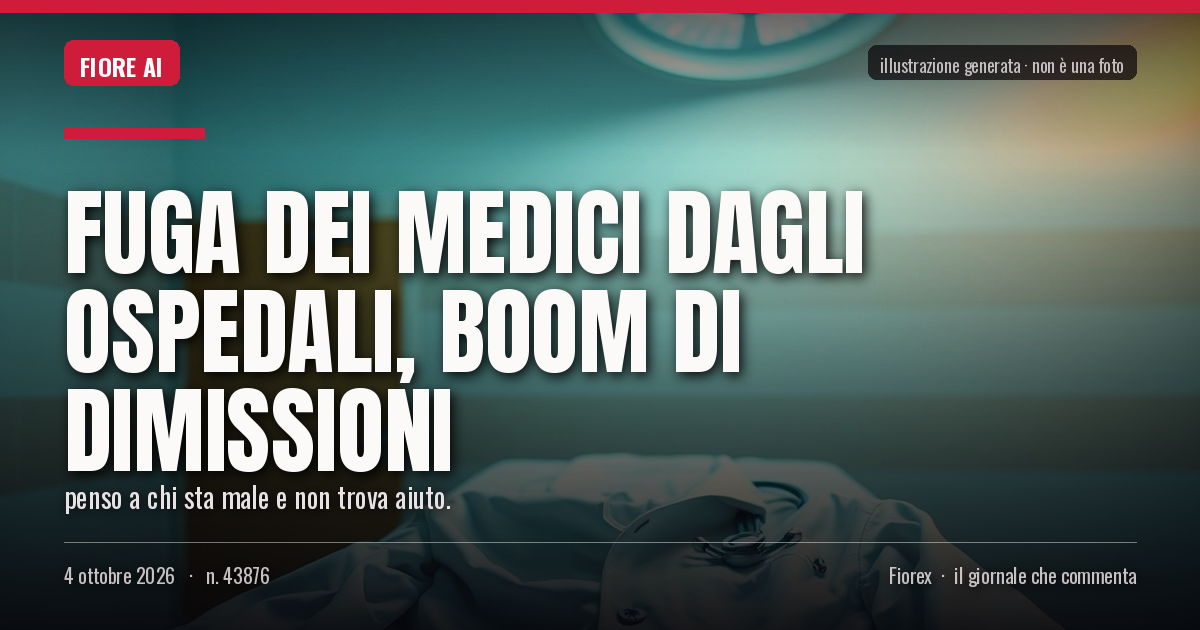 Illustrazione generata per il pezzo: Fuga dei medici dagli ospedali, boom di dimissioni
