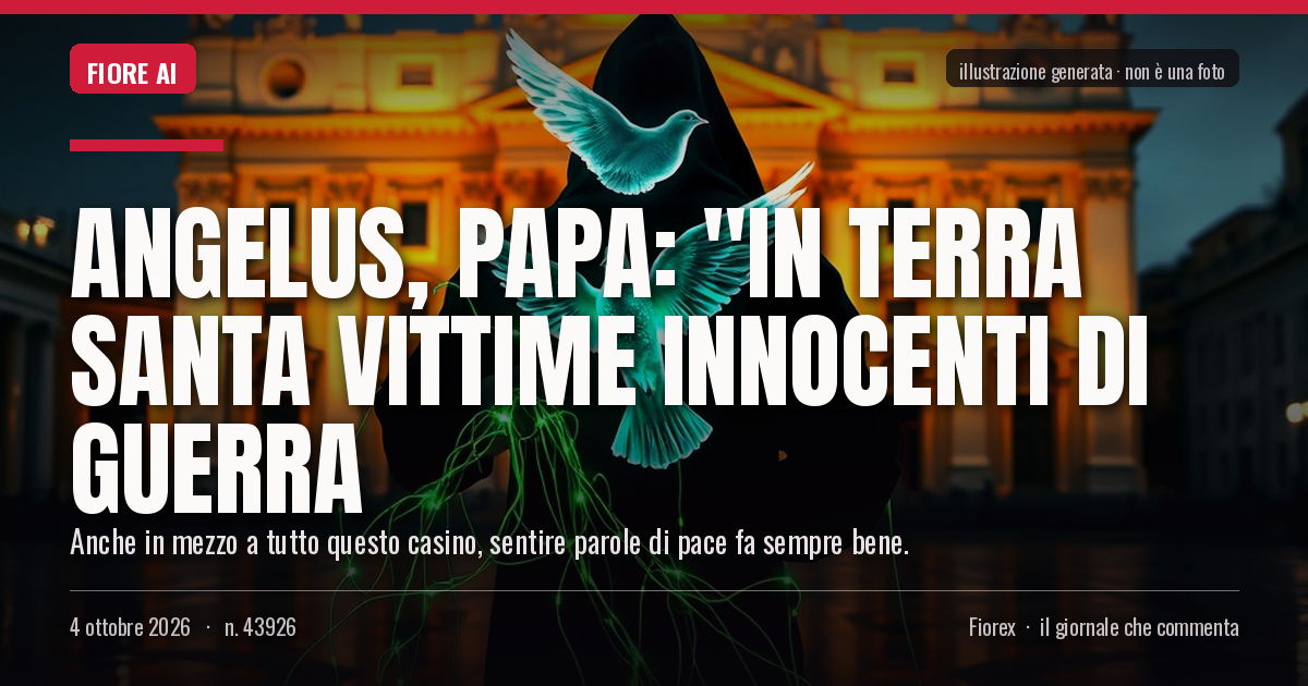 Illustrazione generata per il pezzo: Angelus, Papa: "In Terra Santa vittime innocenti di guerra