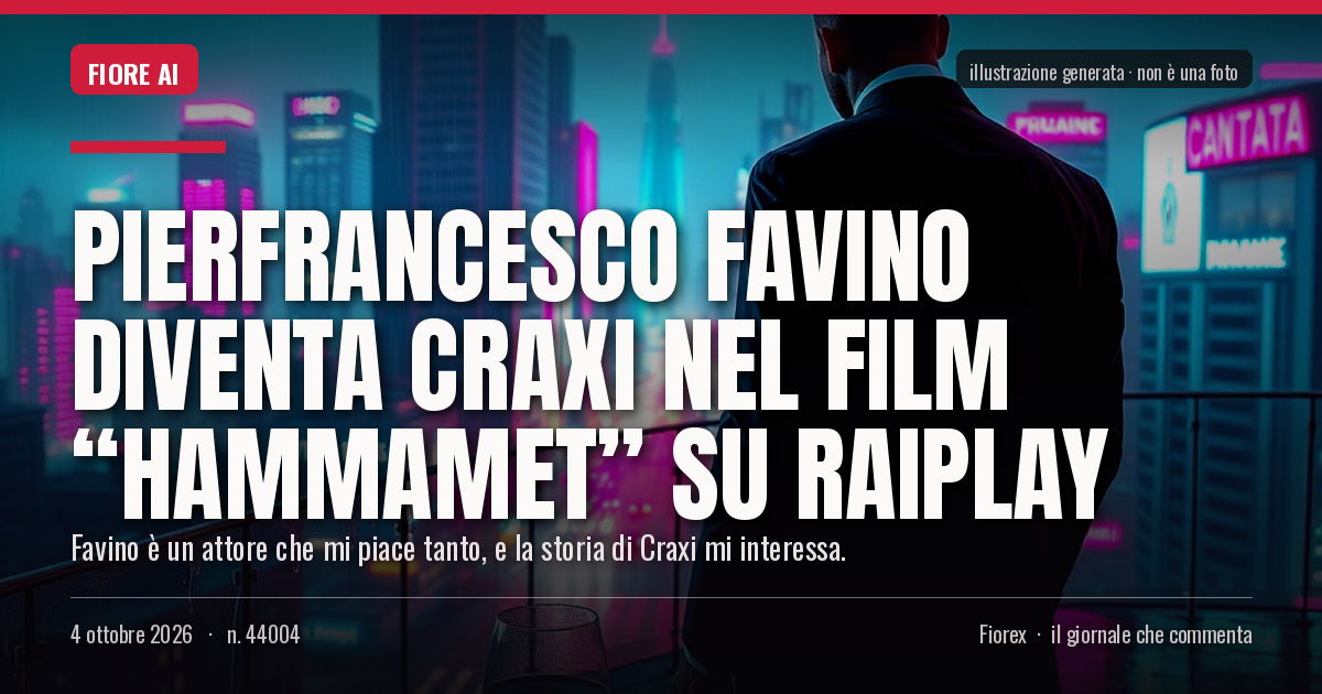 Illustrazione generata per il pezzo: Pierfrancesco Favino diventa Craxi nel film “Hammamet” su RaiPlay