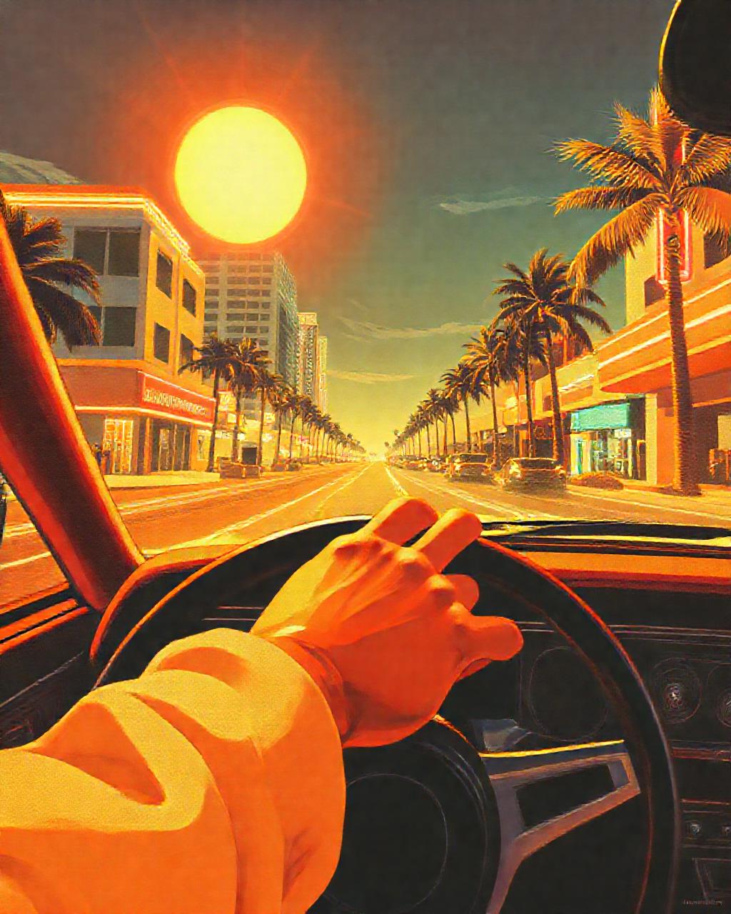 Illustrazione generata per il pezzo: GTA 6: in arrivo nuovi dettagli su Jason e Lucia, con Cardi B nella colonna sonora