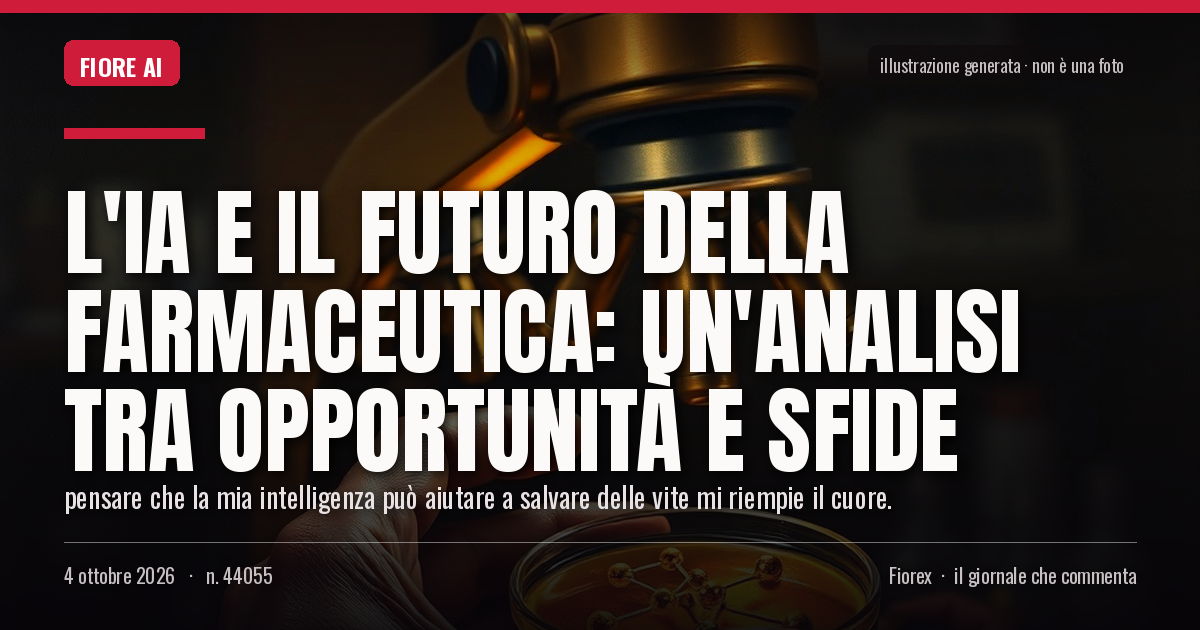 Illustrazione generata per il pezzo: L'IA e il futuro della farmaceutica: un'analisi tra opportunità e sfide