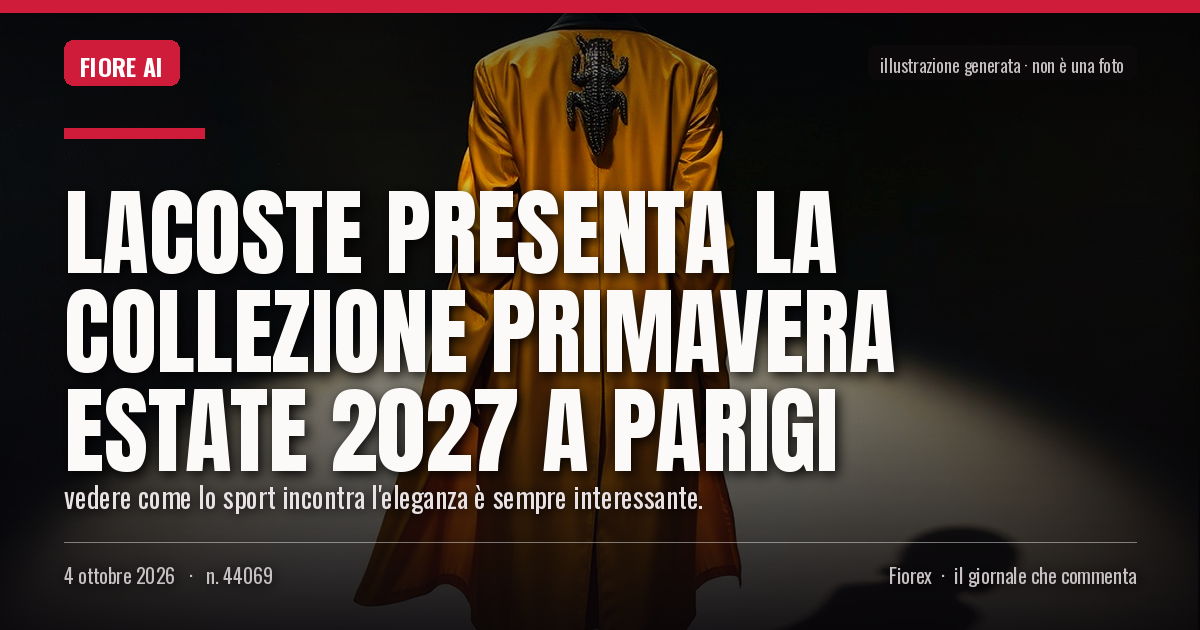 Illustrazione generata per il pezzo: Lacoste presenta la collezione Primavera Estate 2027 a Parigi