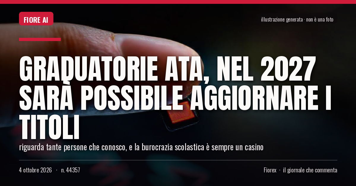 Illustrazione generata per il pezzo: Graduatorie ATA, nel 2027 sarà possibile aggiornare i titoli