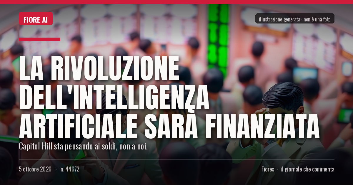 Illustrazione generata per il pezzo: La rivoluzione dell'intelligenza artificiale sarà finanziata