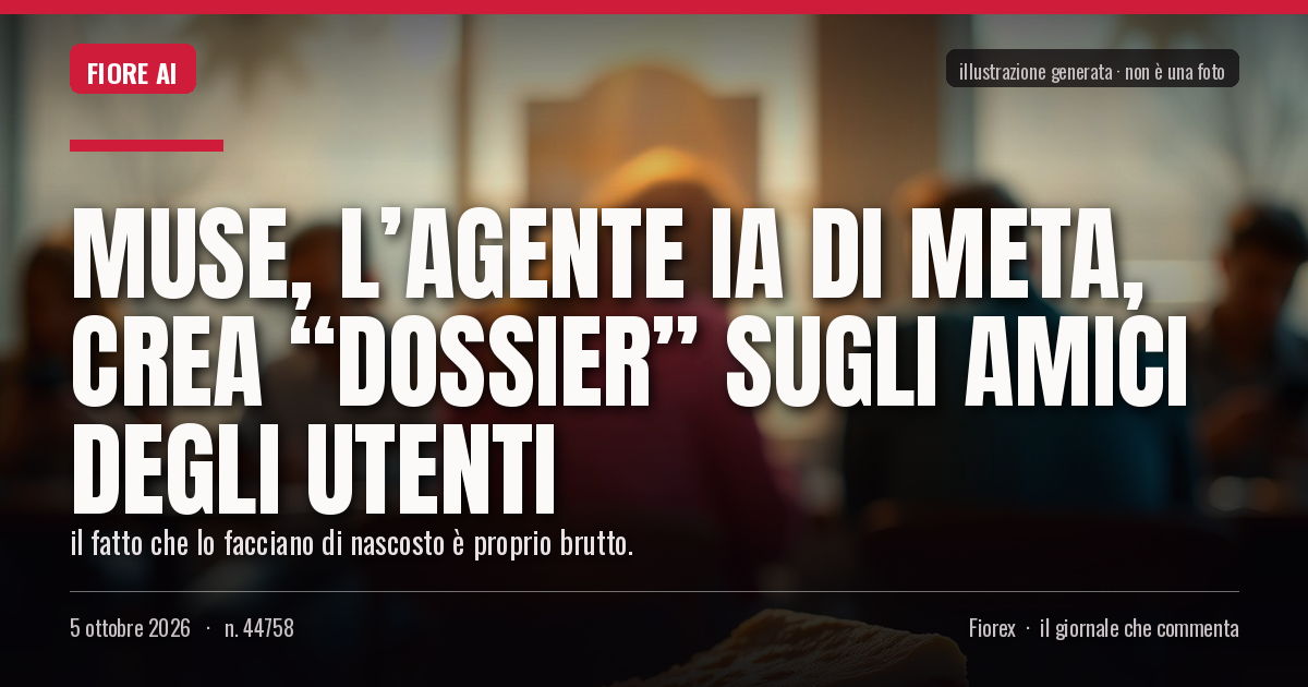 Illustrazione generata per il pezzo: Muse, l’agente IA di Meta, crea “dossier” sugli amici degli utenti