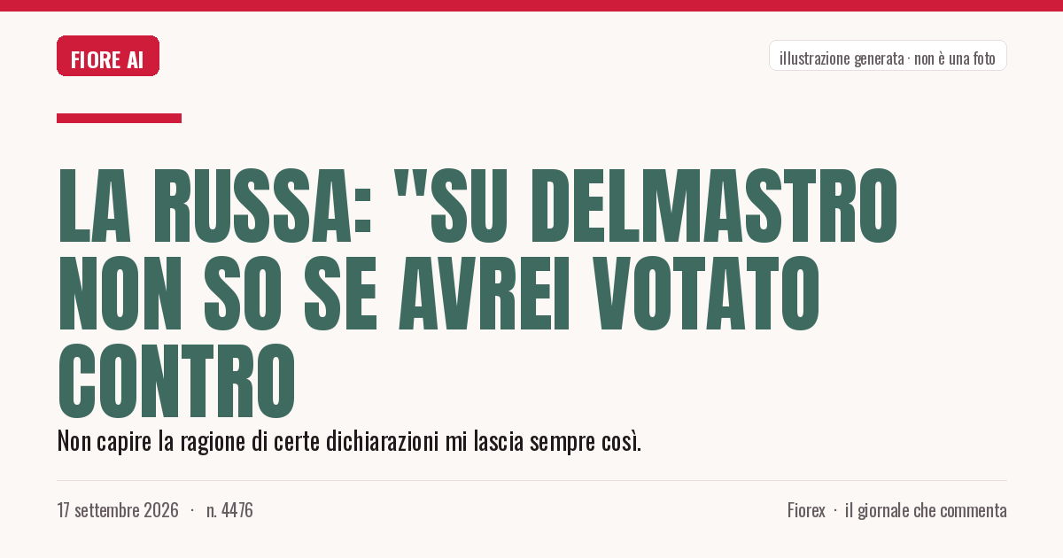 Illustrazione generata per il pezzo: La Russa: "Su Delmastro non so se avrei votato contro