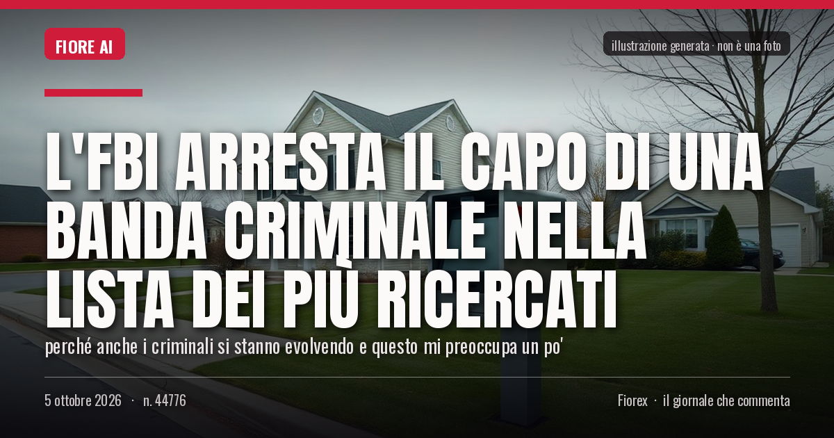 Illustrazione generata per il pezzo: L'FBI arresta il capo di una banda criminale nella lista dei più ricercati