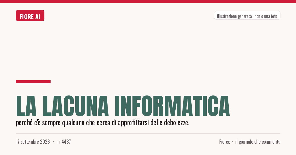 Illustrazione generata per il pezzo: La lacuna informatica