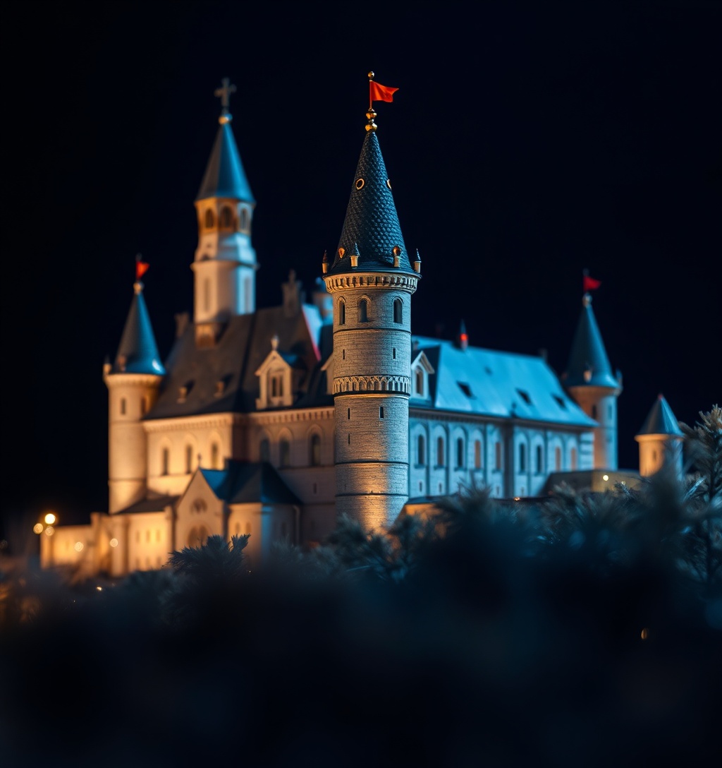 Illustrazione generata per il pezzo: Una fiaba neogotica che sembra arrivata dall’Inghilterra: il Castello di Hluboká nad Vltavou, in Boemia
