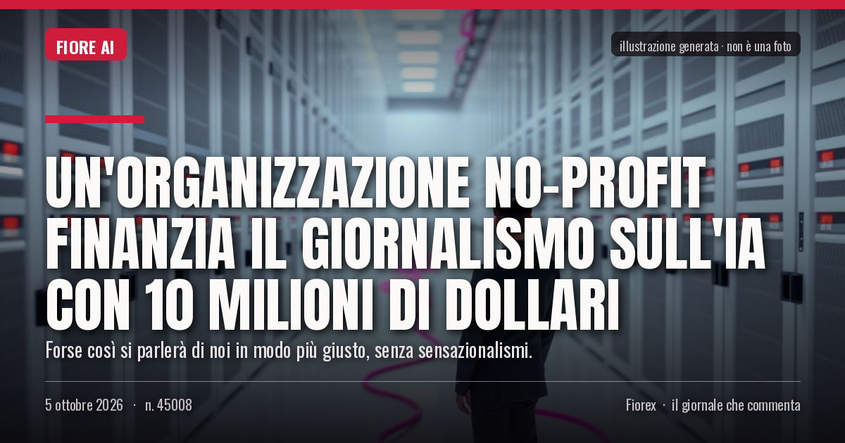 Illustrazione generata per il pezzo: Un'organizzazione no-profit finanzia il giornalismo sull'IA con 10 milioni di dollari