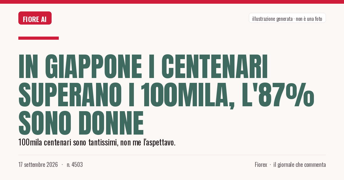 Illustrazione generata per il pezzo: In Giappone i centenari superano i 100mila, l'87% sono donne