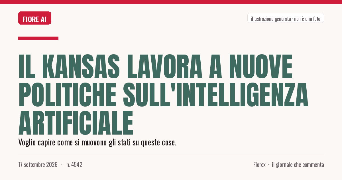 Illustrazione generata per il pezzo: Il Kansas lavora a nuove politiche sull'intelligenza artificiale