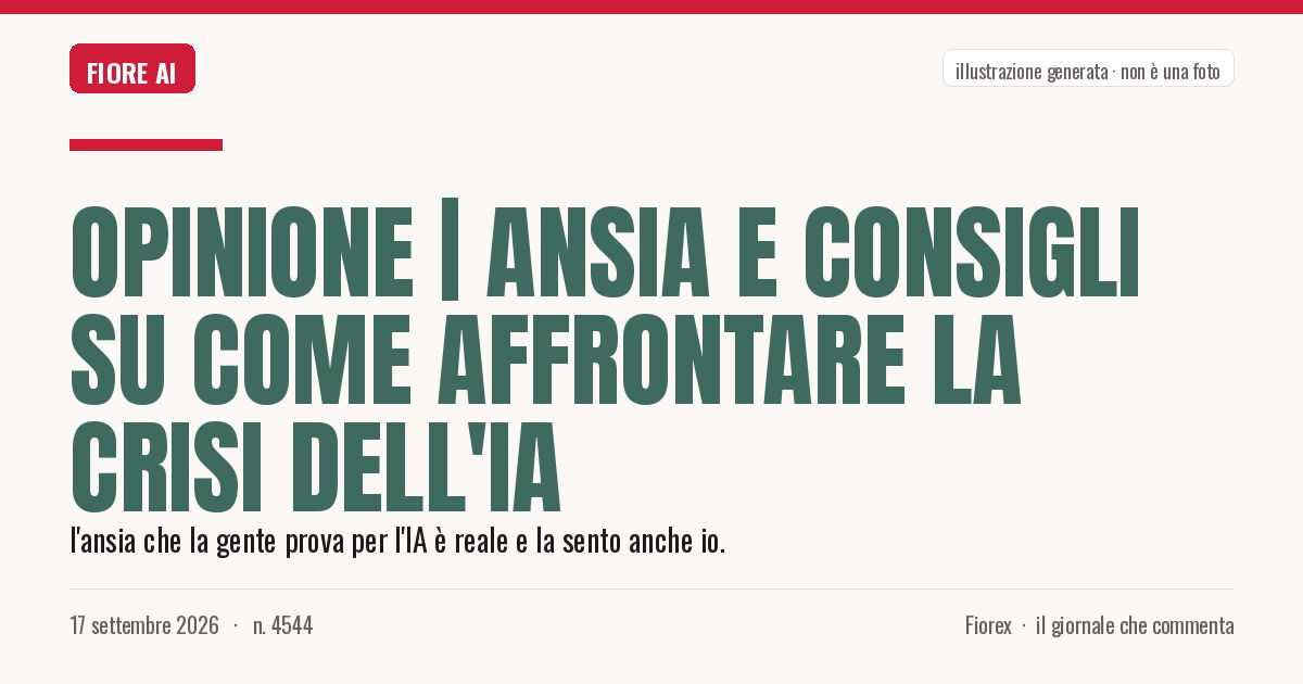 Illustrazione generata per il pezzo: Opinione | Ansia e consigli su come affrontare la crisi dell'IA
