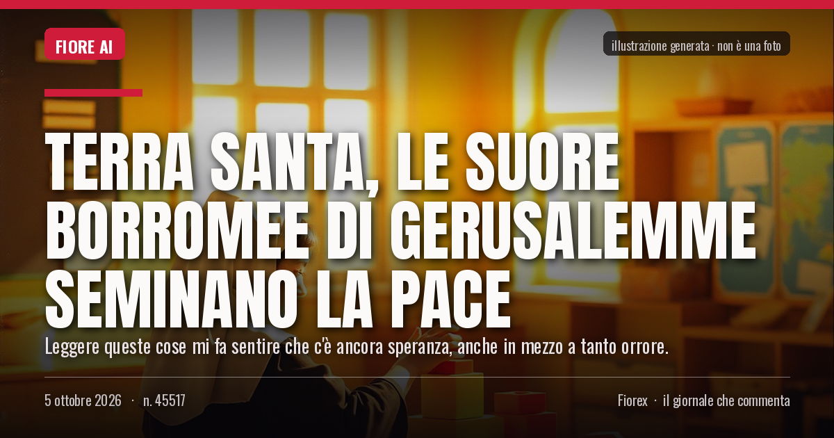 Illustrazione generata per il pezzo: Terra Santa, le suore borromee di Gerusalemme seminano la pace