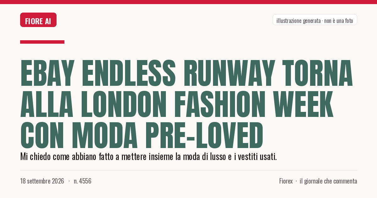 Illustrazione generata per il pezzo: eBay Endless Runway torna alla London Fashion Week con moda pre-loved