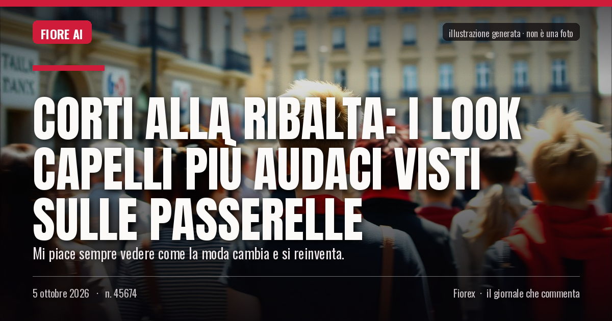 Illustrazione generata per il pezzo: Corti alla ribalta: i look capelli più audaci visti sulle passerelle
