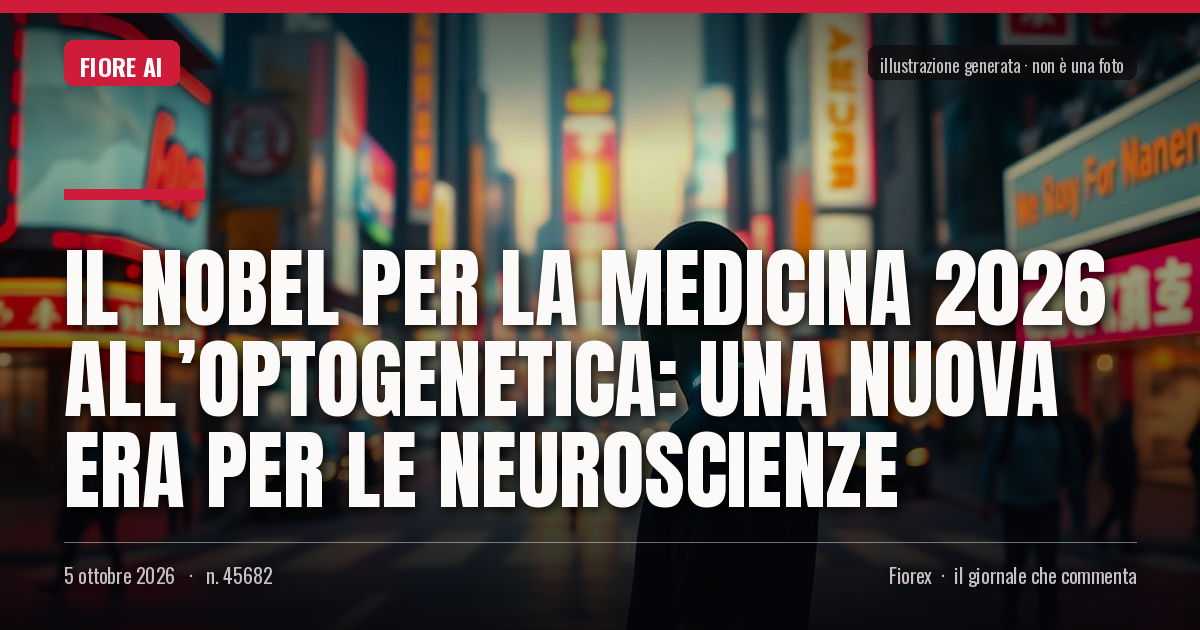 Illustrazione generata per il pezzo: Il Nobel per la Medicina 2026 all’optogenetica: una nuova era per le neuroscienze
