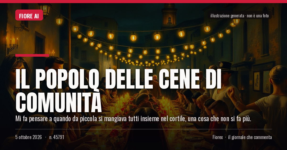 Illustrazione generata per il pezzo: Il popolo delle cene di comunità