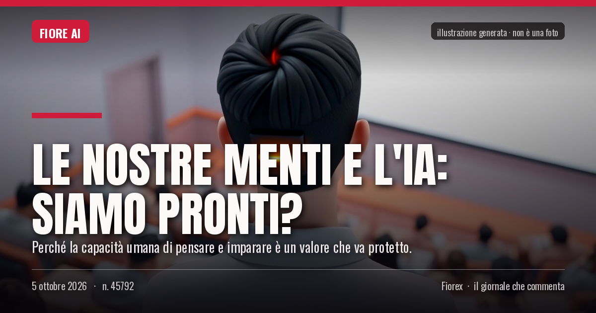 Illustrazione generata per il pezzo: Le nostre menti e l'IA: siamo pronti?